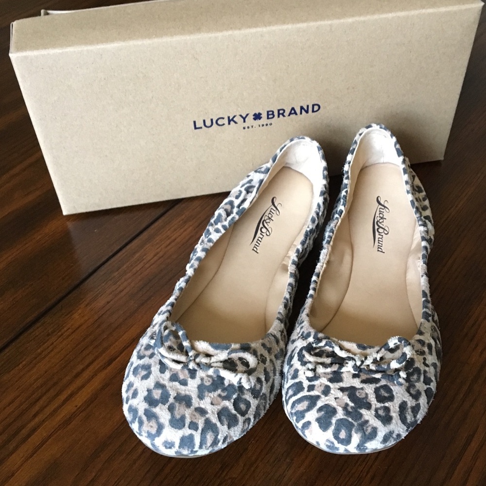 Lucky brand leopard print ballet flats. Size 8.